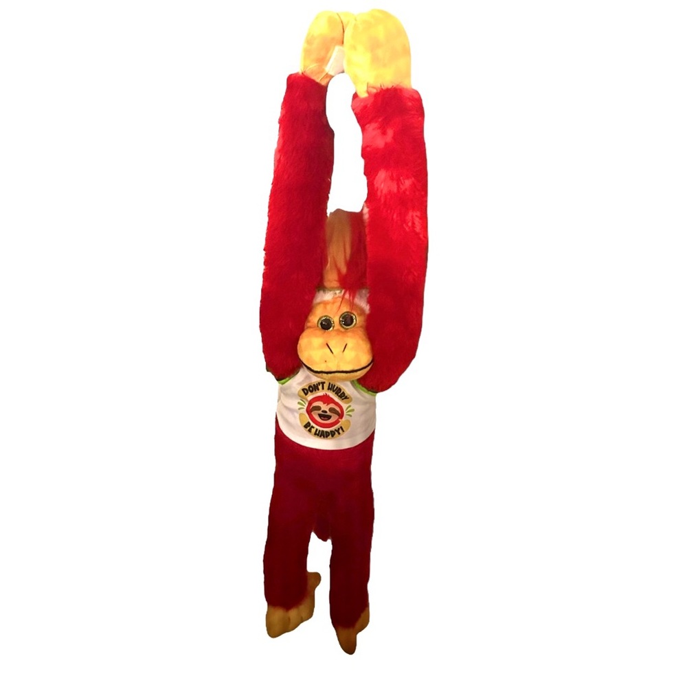 Mohawk Monkey 32" Red Yellow Dont Hurry Be Happy T Shirt Plush 2020
